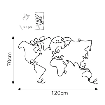 Dekorime metalike për muri World Midi