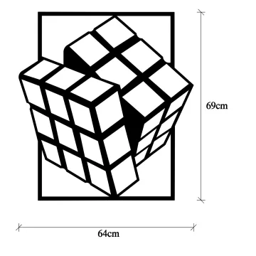 Dekorime metalike për muri Rubik's Cube