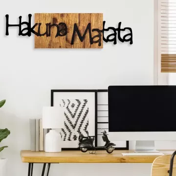 Dekorime metalike për muri Hakuna Matata Wood