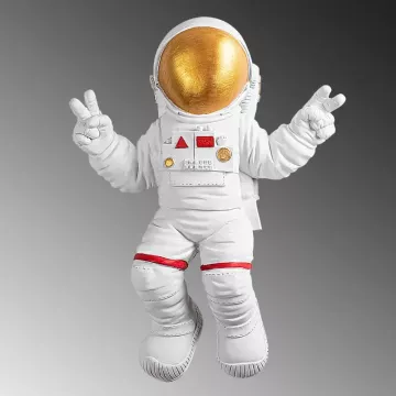 Dekorime muri Peace Sign Astronaut White-Gold