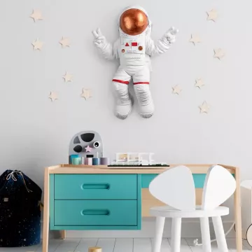 Dekorime muri Peace Sign Astronaut White-Bronze