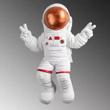 Dekorime muri Peace Sign Astronaut White-Bronze