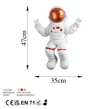 Dekorime muri Peace Sign Astronaut White-Bronze