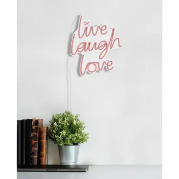 LED dekore për muri Live Laugh Love-Pink