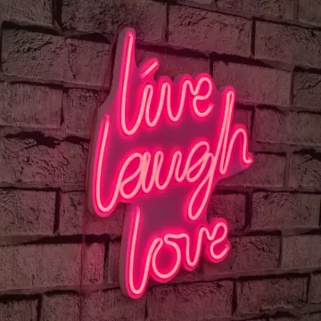 LED dekore për muri Live Laugh Love-Pink