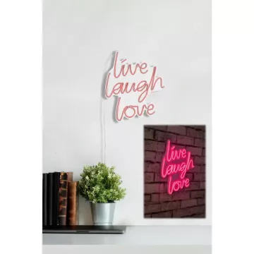 LED dekore për muri Live Laugh Love-Pink