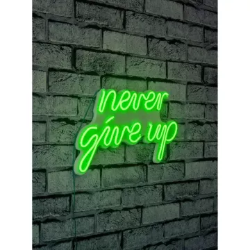 LED dekore për muri Never Give Up-Green