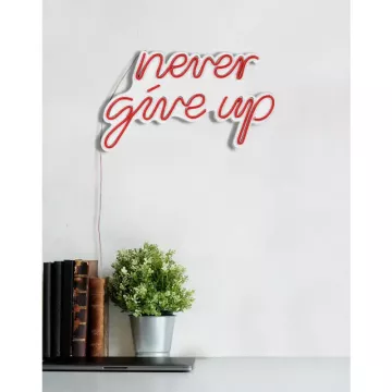 LED dekore për muri Never Give Up-Red