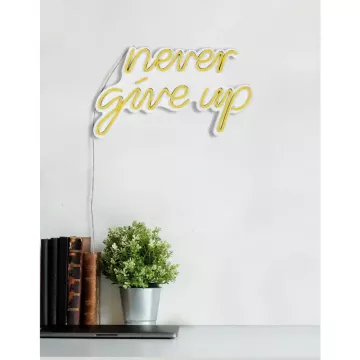 LED dekore për muri Never Give Up -Yellow