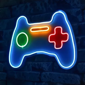 LED dekore për muri Play Station Gaming Controller-Blue