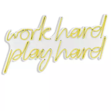 LED dekore për muri Work Hard Play Hard-Yellow