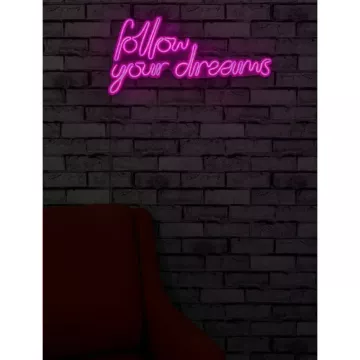 LED dekore për muri Follow Your Dreams-Pink