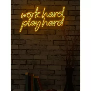 LED dekore për muri Work Hard Play Hard-Yellow