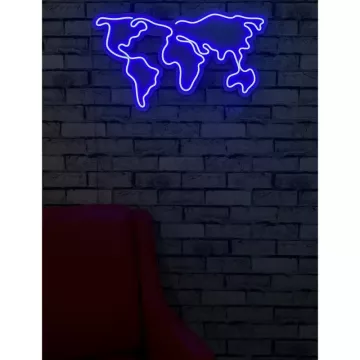 LED dekore për muri World Map-Blue