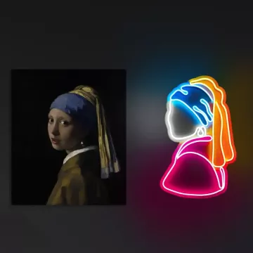 LED dekore për muri Girl With A Pearl Earring Pinky-Multicolor