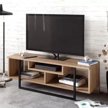 TV Komoda Makassar Walnut Black