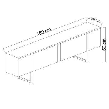 Tv Komoda Milwaukee Walnut Gold