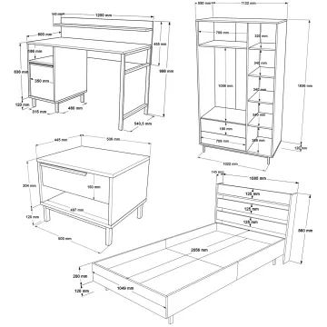 Komplet për dhomë të fëmijëve Siriana walnut