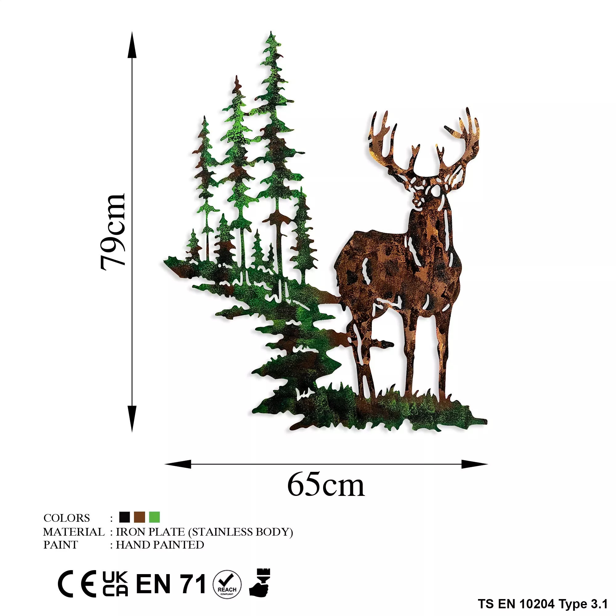 Dekorime metalike për muri Deer 01