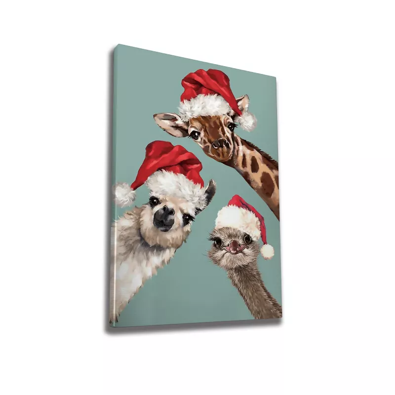 Piktura muri Animals with Christmas hats