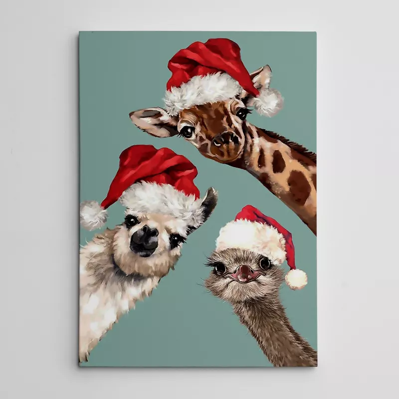 Piktura muri Animals with Christmas hats