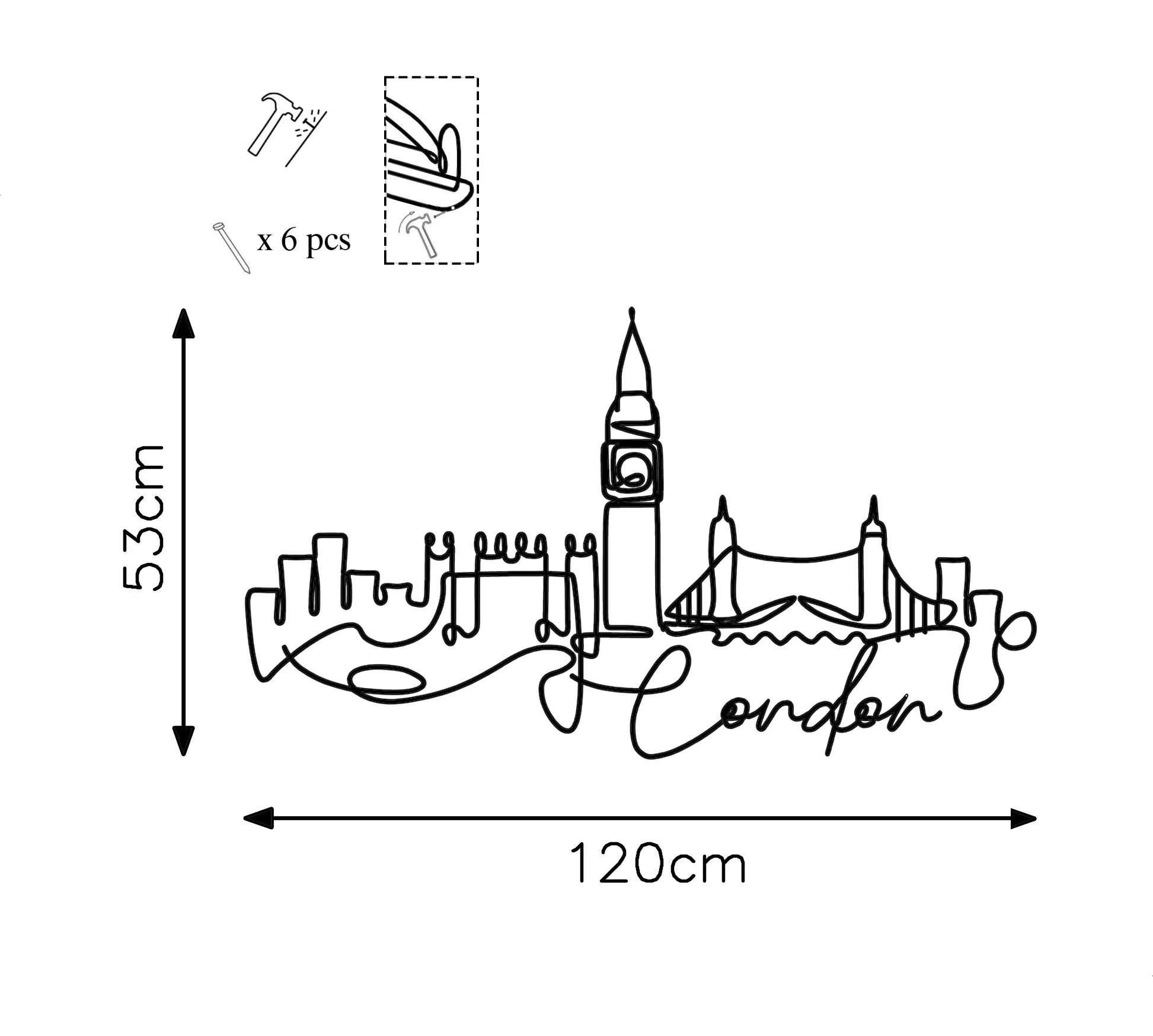 Dekorime metalike për muri London