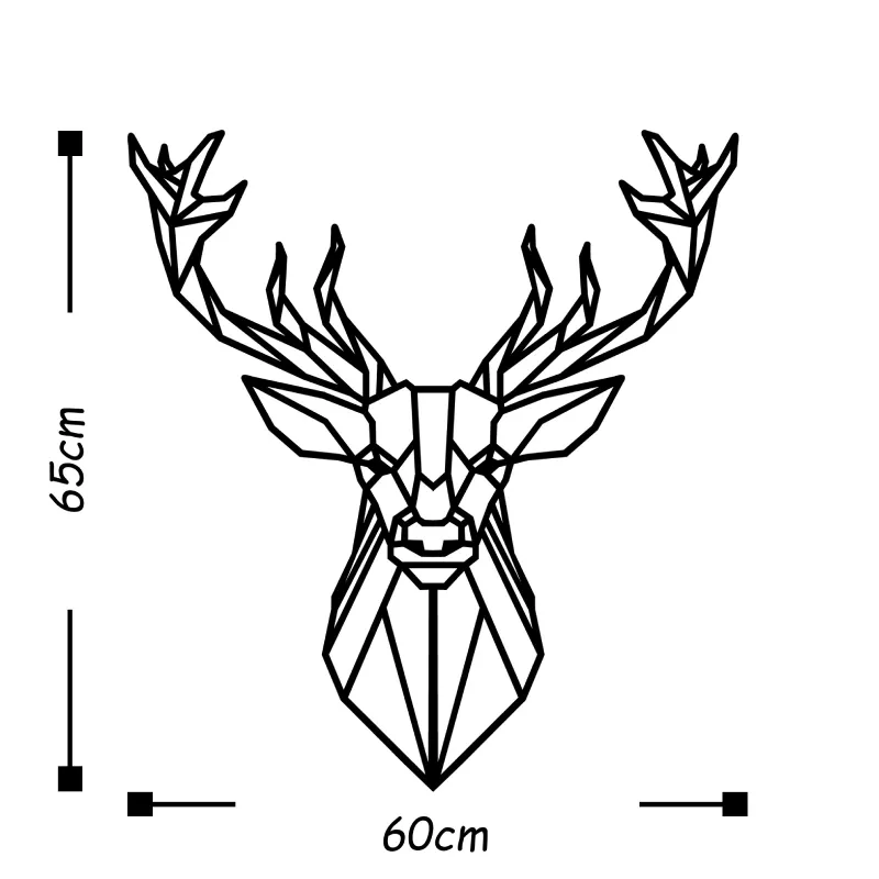 Dekorime metalike për muri Deer Black