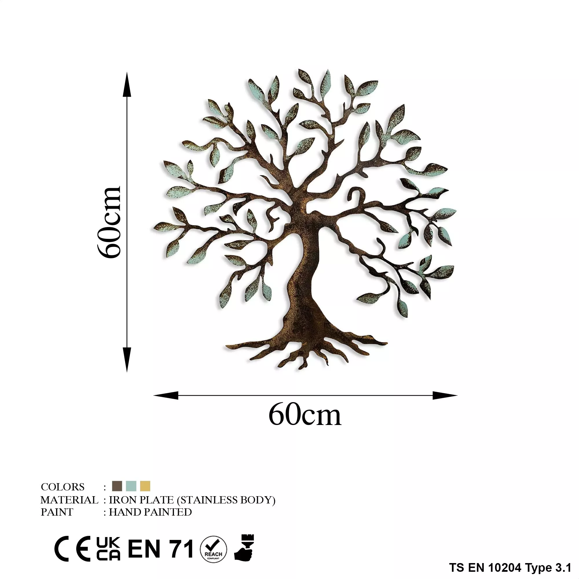 Dekorime metalike për muri Tree 01