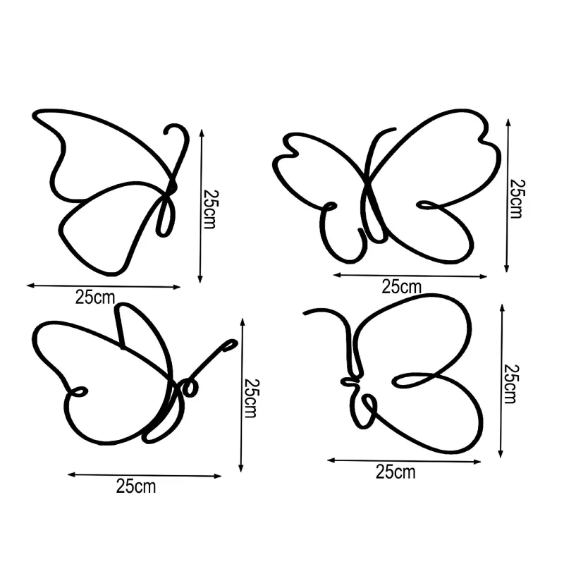 Dekorime metalike për muri Butterflies midi