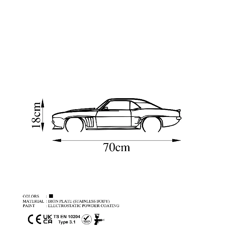 Dekorime metalike për muri Camaro Silhouette