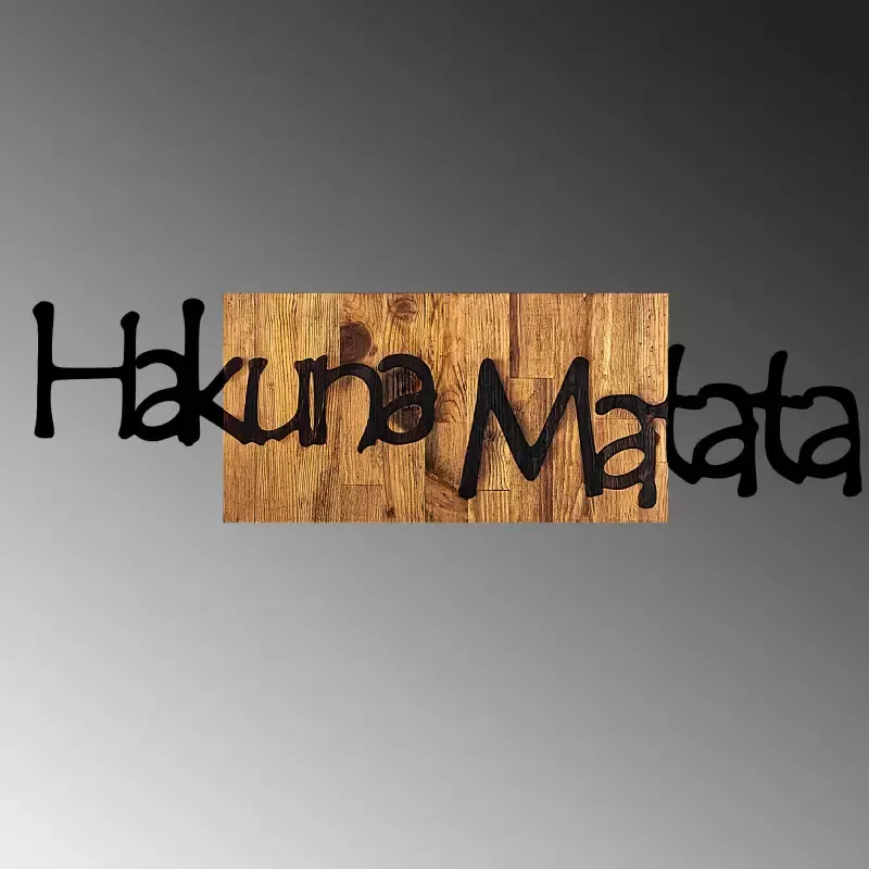 Dekorime metalike për muri Hakuna Matata Wood