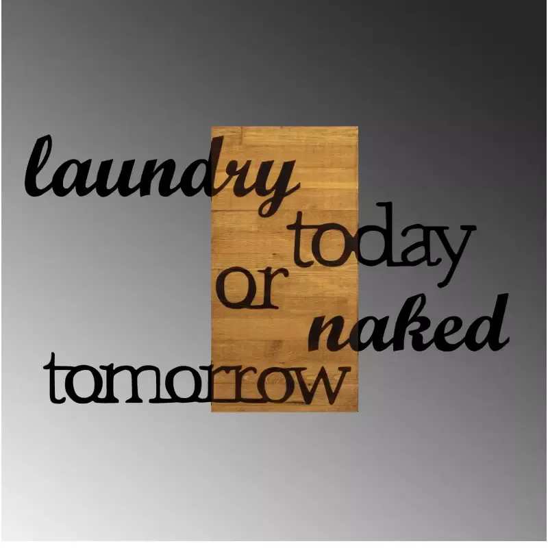 Dekorime metalike për muri Laundry Today Or Naked Tomorrow