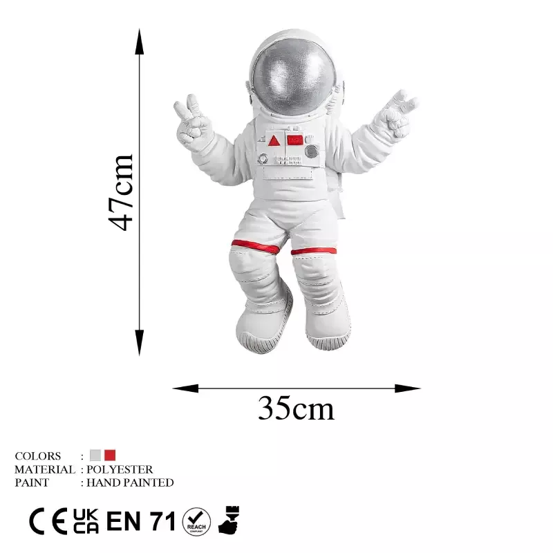 Dekorime muri Peace Sign Astronaut White-Grey