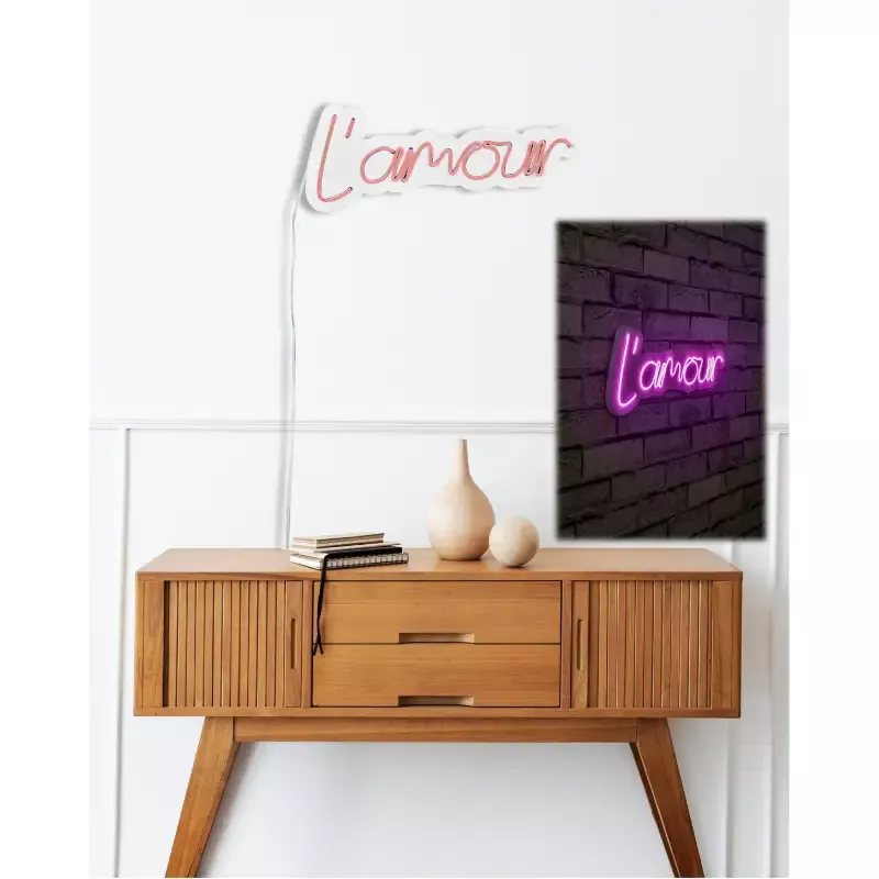 LED dekore për muri L'amour Pink