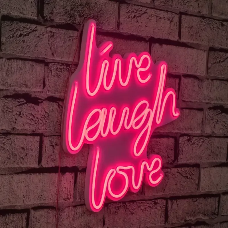 LED dekore për muri Live Laugh Love-Pink