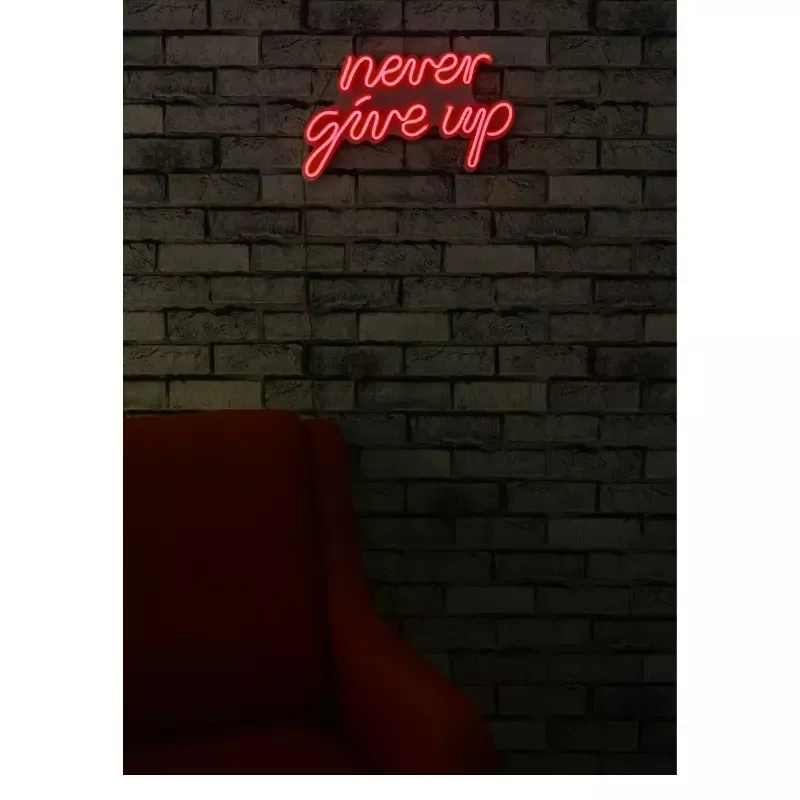 LED dekore për muri Never Give Up-Red