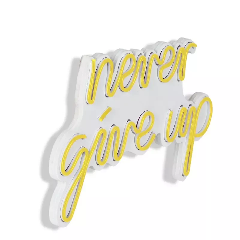 LED dekore për muri Never Give Up -Yellow