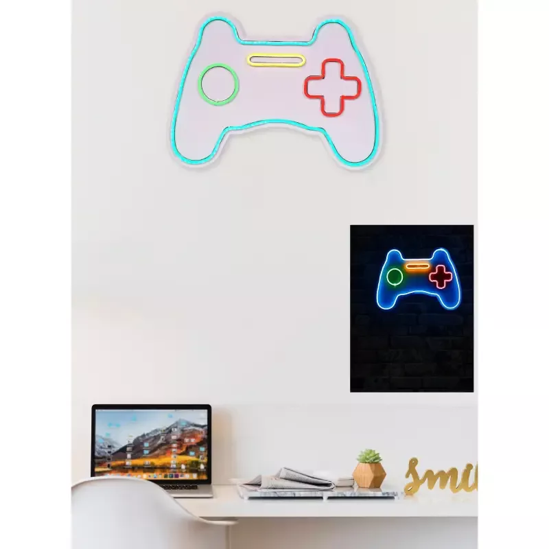 LED dekore për muri Play Station Gaming Controller-Blue