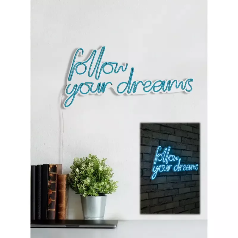 LED dekore për muri Follow Your Dreams-Blue