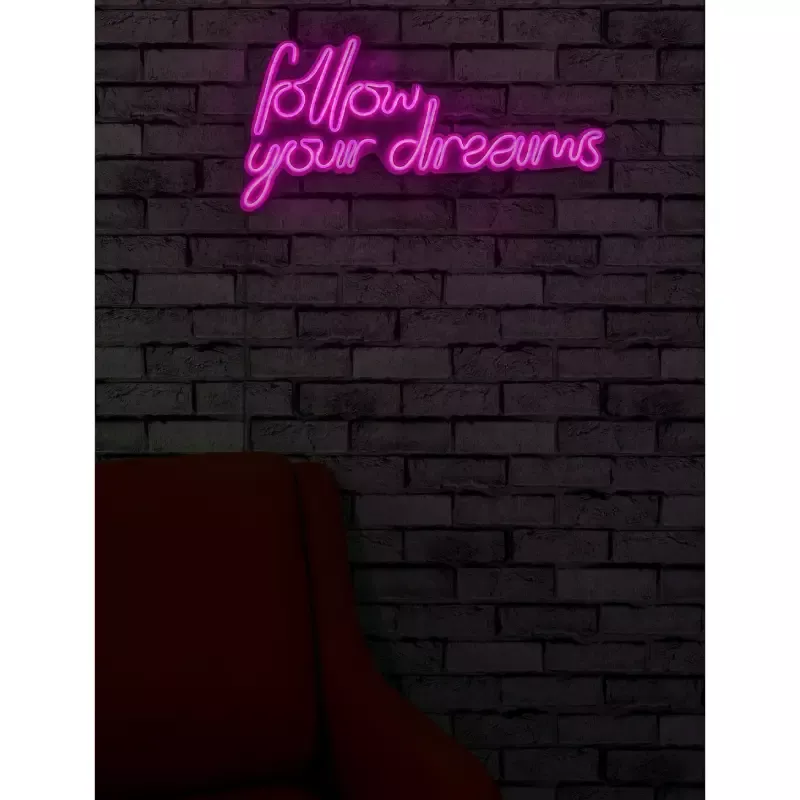 LED dekore për muri Follow Your Dreams-Pink