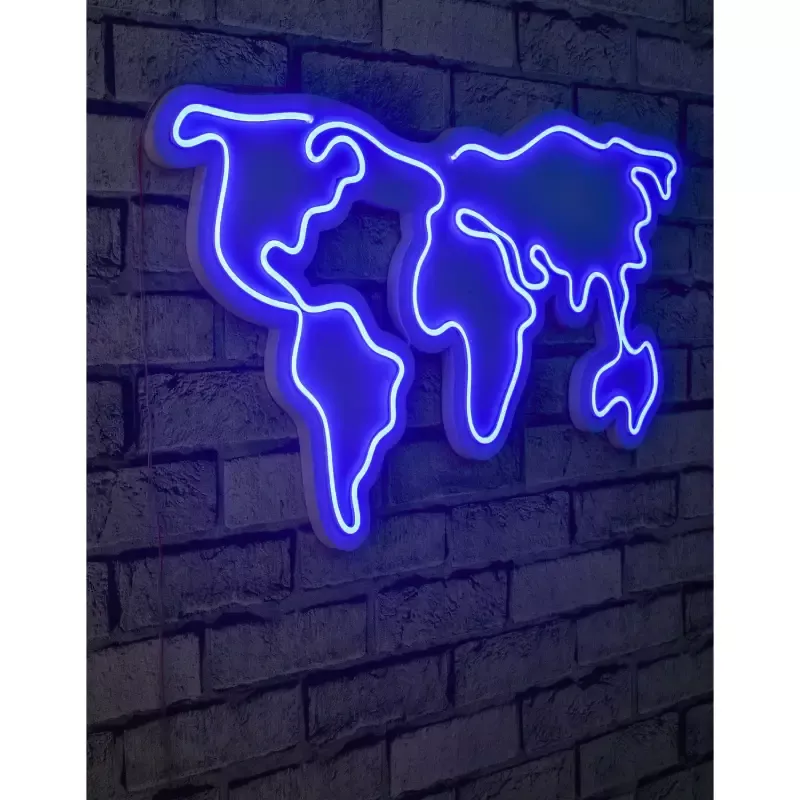 LED dekore për muri World Map-Blue