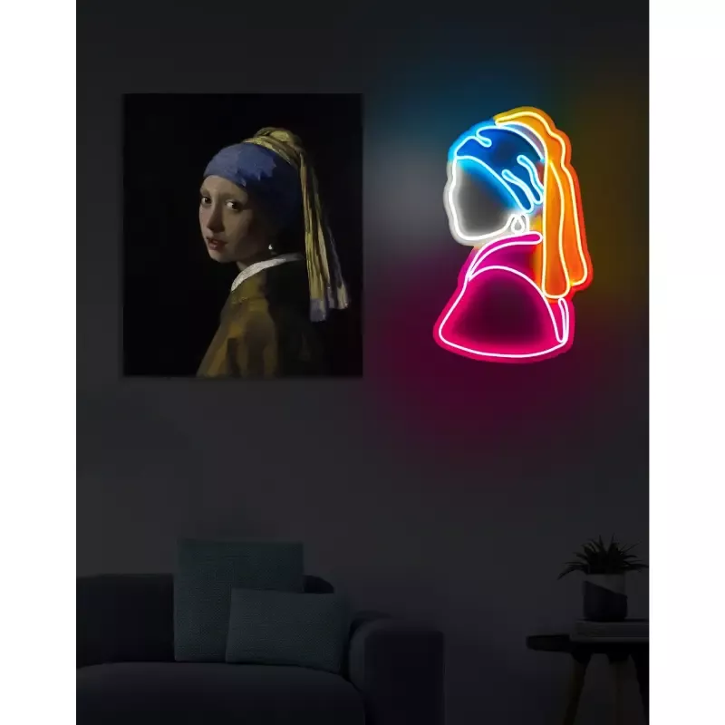 LED dekore për muri Girl With A Pearl Earring Pinky-Multicolor