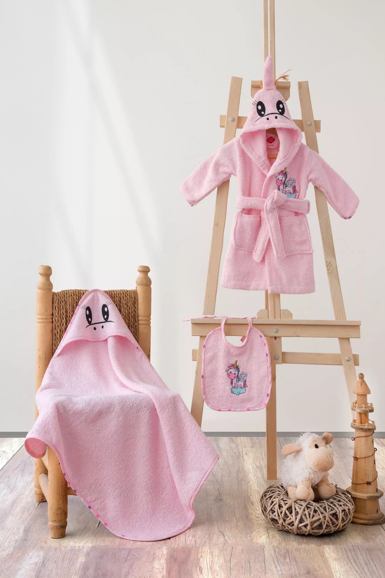 Set për bebe Unicorn rozë